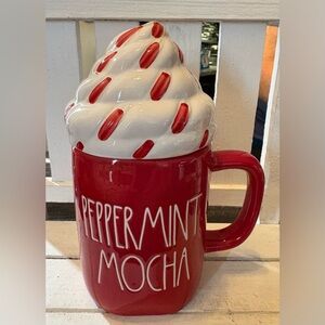 Rae Dunn Red Peppermint Mocha Topper Mug